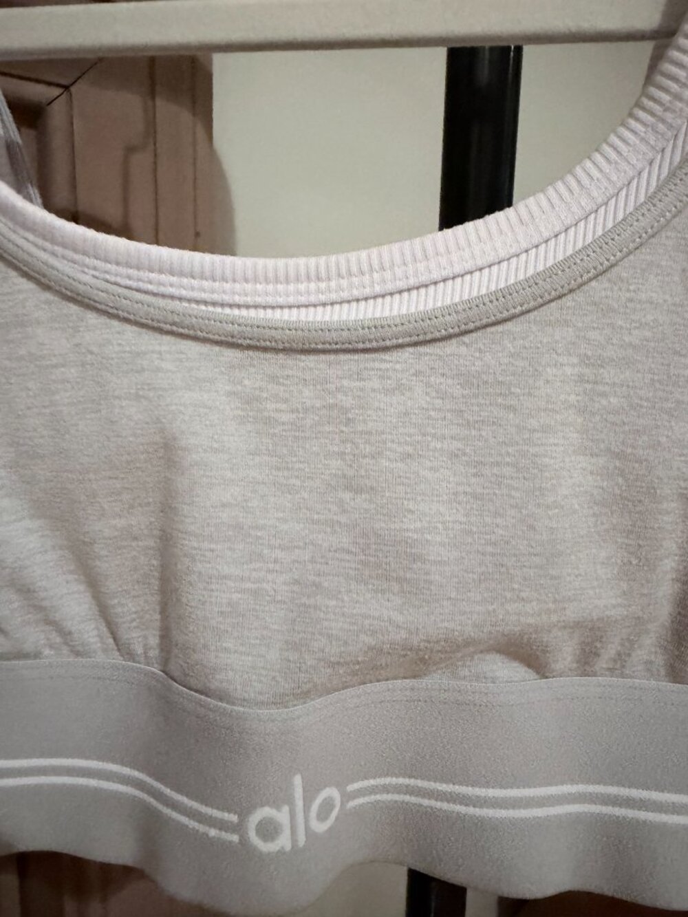 ALO Yoga Alosoft Better Together Bra Heather Grey White S - Picture 3 of 6